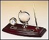 Crystal Globe Desk Clock (8 5/8"x4 1/2")